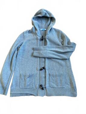 Denver Hayes Soft Grey Hooded Cardigan Unique Buttons Size M